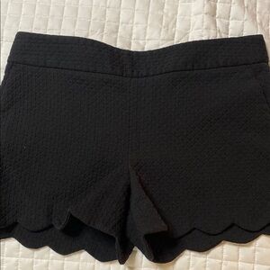 Black Scalloped Women's Shorts